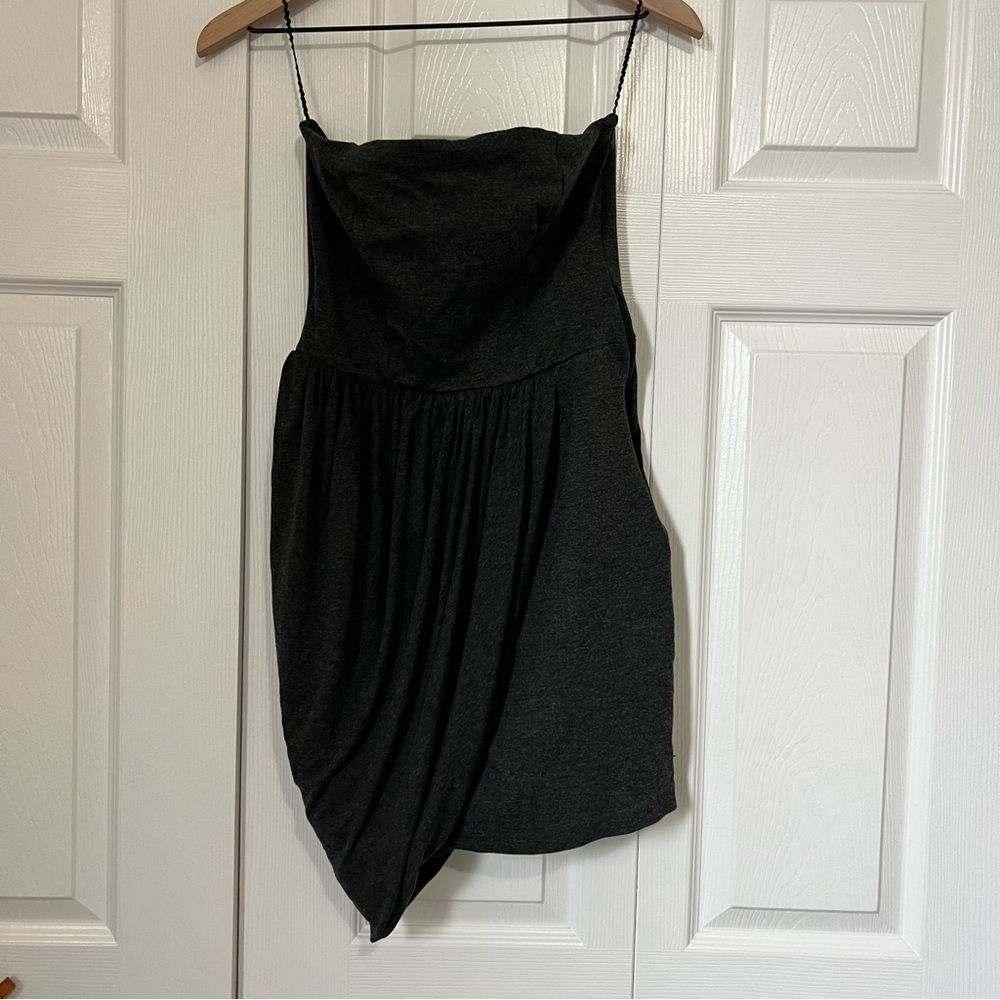 Weston Wear Charcoal Strapless Dress